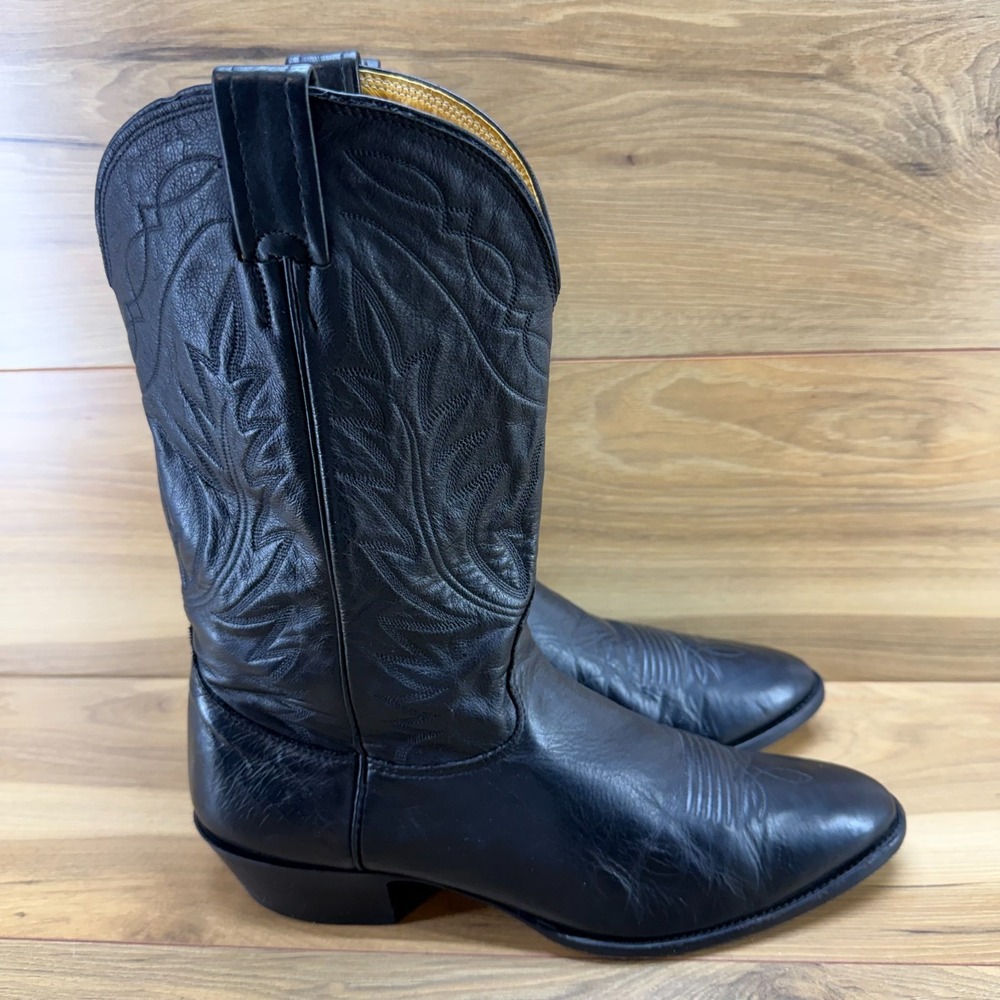 Nocona Boots Black Leather Western Boots Mens 12 D Rodeo Ranch USA Made 19510